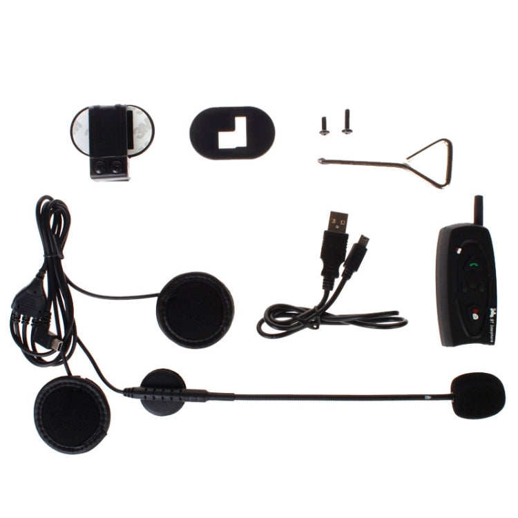 2 PCS 500m Life Waterproof Wind-resistant Bluetooth  Interphone Headsets for Motorcycle Helmet(Black)