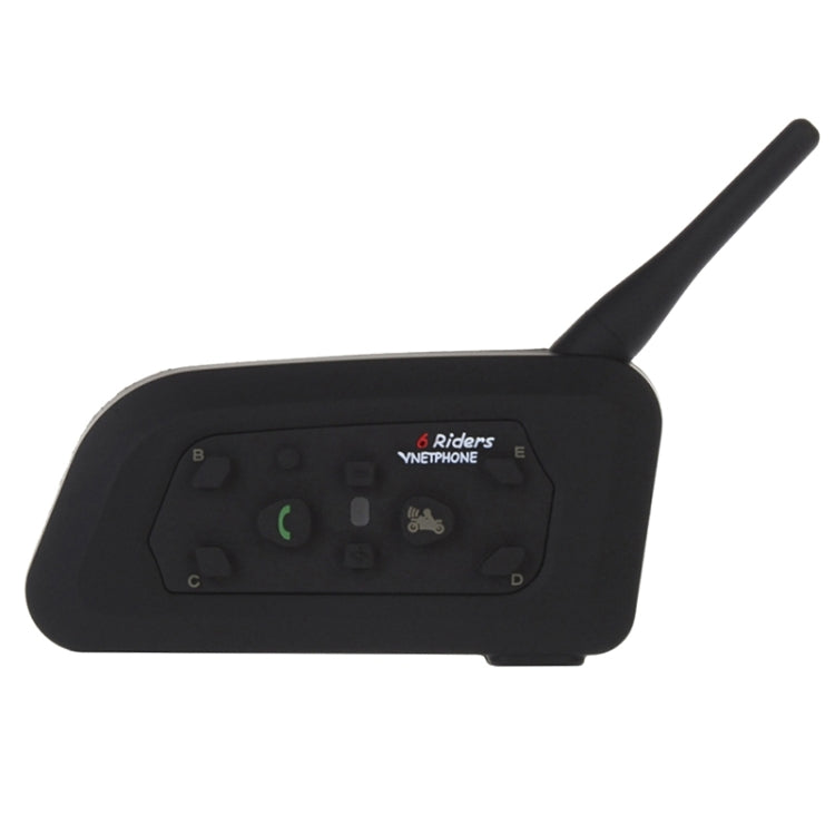 2 PCS V6-1200 1200m 6 Riders Bluetooth Multi-Interphone Headsets for Motorcycle Helmet(Black)
