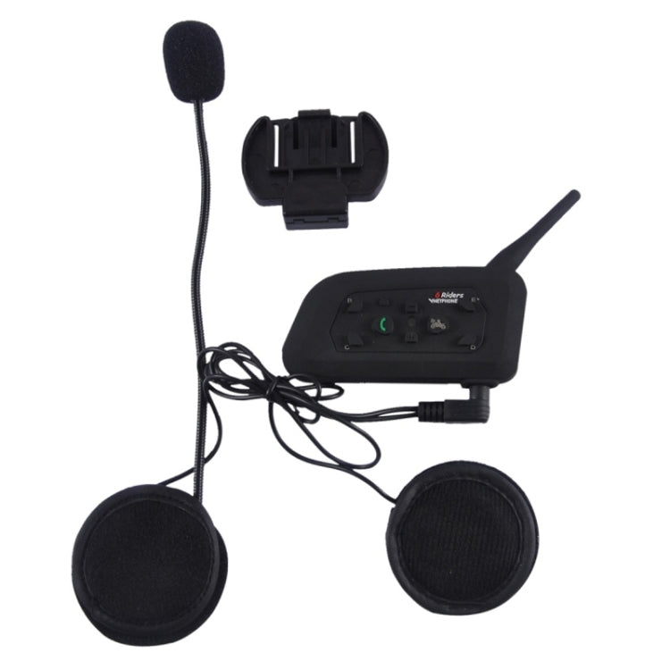 2 PCS V6-1200 1200m 6 Riders Bluetooth Multi-Interphone Headsets for Motorcycle Helmet(Black)
