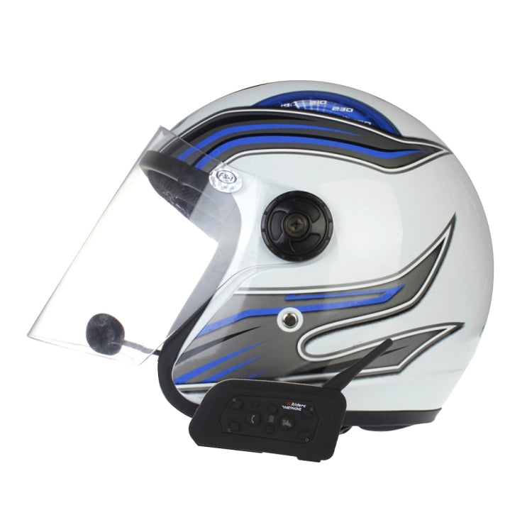 2 PCS V6-1200 1200m 6 Riders Bluetooth Multi-Interphone Headsets for Motorcycle Helmet(Black)