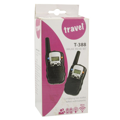 2 PCS T-388 Walkie Talkies, Support 8 channels, Scan Channel and Monitor Function, Frequency range: Frequency range: 446.00625-446.09375MHz(Black)
