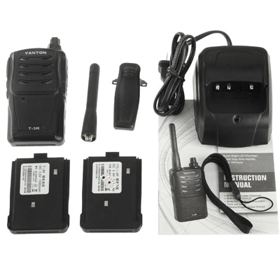 T-3R Handheld Walkie Talkie, Support 16 channels, Scan Channel and Monitor Function, Frequency Range: 400-470MHz(Black)
