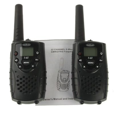 F-667 Walkie Talkie, Support 22 channels, Scan Channel and Channel Lock Function, GMRS / FRS up to 5KM (2pcs in one packaging, the price is for 2pcs)