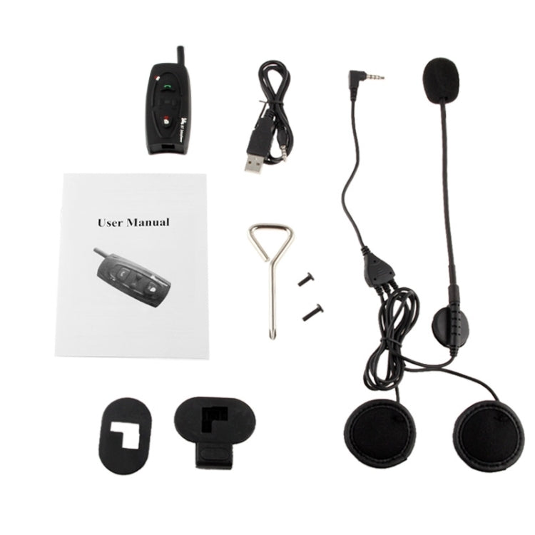 V2-1000 1000m Bluetooth Interphone Headsets for Motorcycle Helmet, Max Support: Two Riders by Bluetooth System(Black)