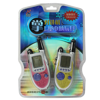 One Pair of 100m 2-Way Radio Walkie Talkie Game Handheld Game Console with 9-Kind Games