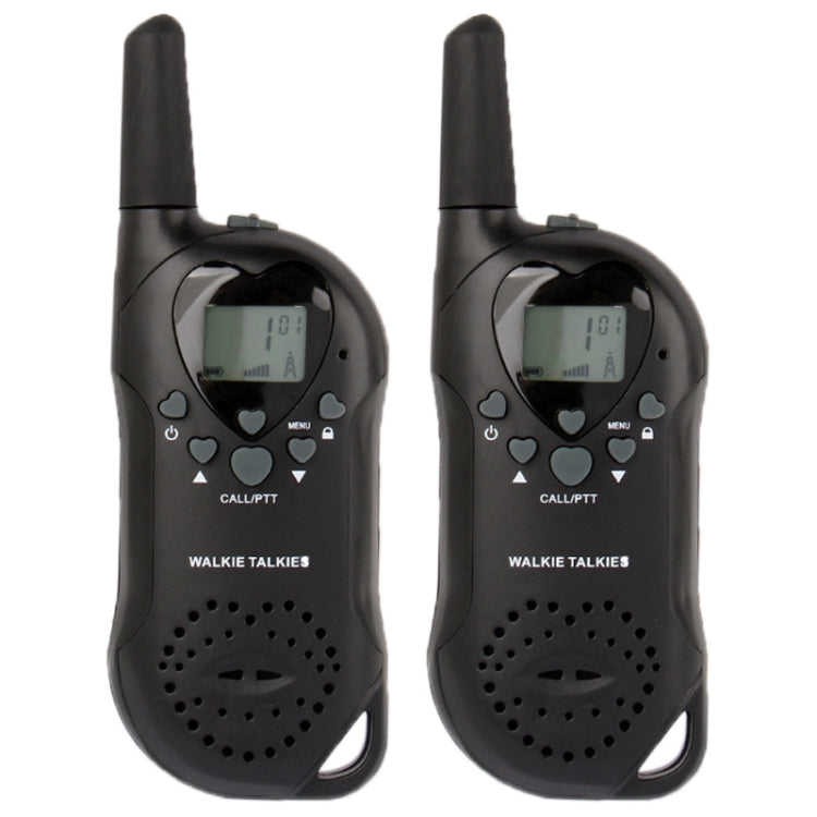 2 PCS T-6 1.0 inch LCD 5KM Walkie Talkie(Black)