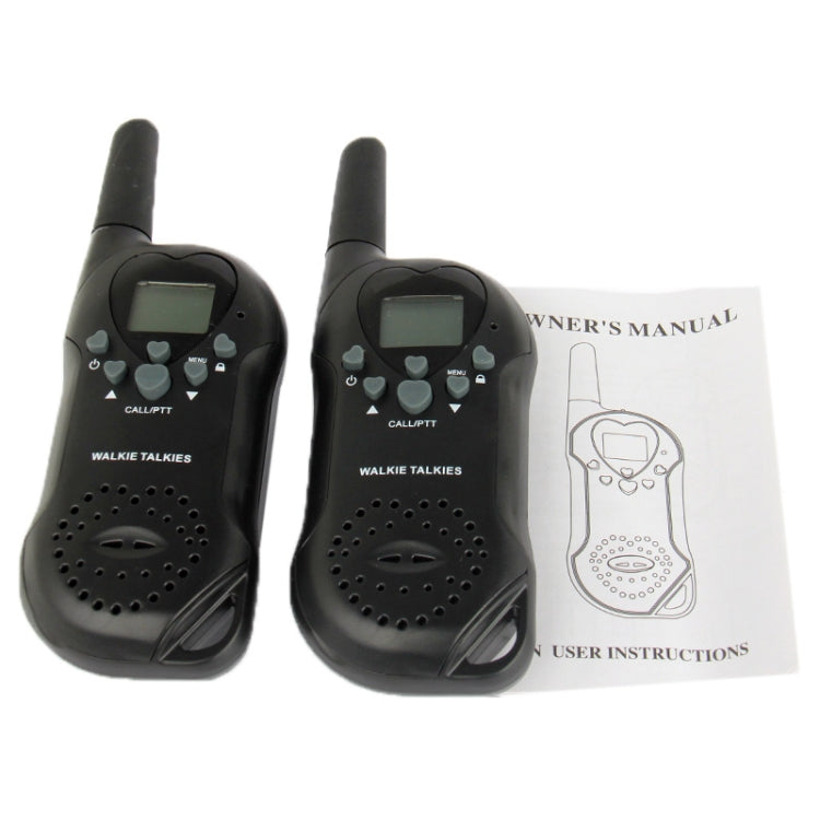 2 PCS T-6 1.0 inch LCD 5KM Walkie Talkie(Black)