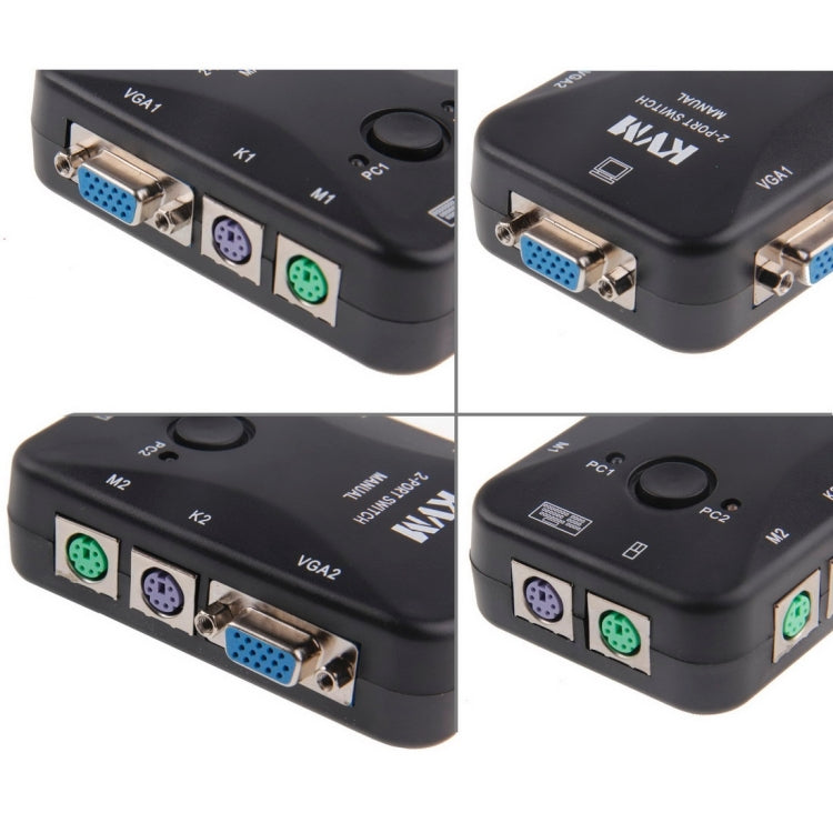 2 Port KVM Switch, PS/2 KVM Switch 2 Port, Controlling 2 Pcs from one PS/2 console