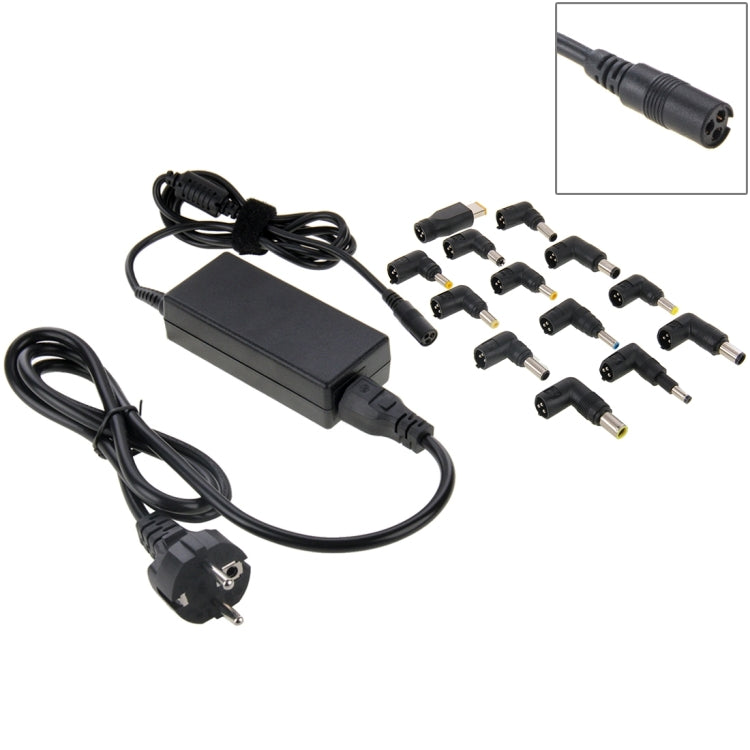 AU-70W+13 TIPS 70W Universal AC Power Adapter Charger with 13 Tips Connectors for Laptop Notebook, EU Plug