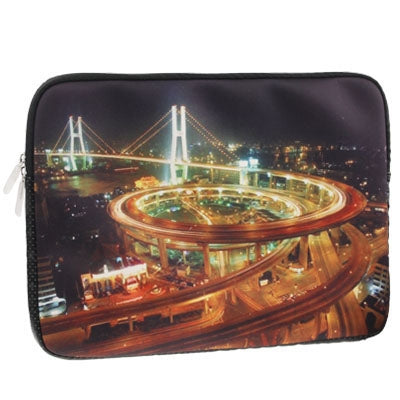 Overpass Night Pattern Soft Sleeve Case Zipper Bag with Dual-Zipped Close for 15 inch Laptop