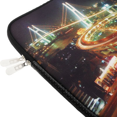 Overpass Night Pattern Soft Sleeve Case Zipper Bag with Dual-Zipped Close for 15 inch Laptop