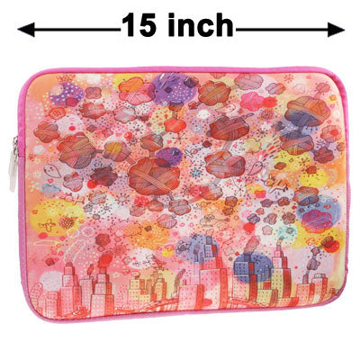 Space Roaming Pattern Soft Sleeve Case Zipper Bag with Dual-Zipped Close for 15 inch Laptop