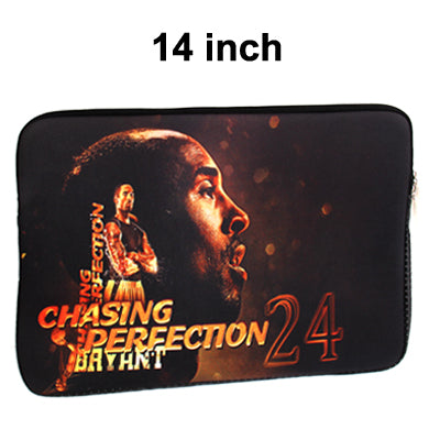 Kobe Pattern Soft Sleeve Case Zipper Bag with Dual-Zipped Close for 14 inch Laptop