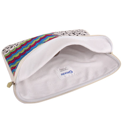 Cartoon Sea Wave Pattern Soft Sleeve Case Zipper Bag with Dual-Zipped Close for 13 inch Laptop