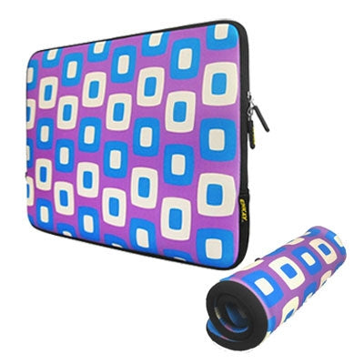 ENKAY ENK-2004 Dynamic Wavepoint Pattern Thermal Printing Soft Sleeve Case Zipper Bag for 9 / 9.7 inch Laptop(Purple)