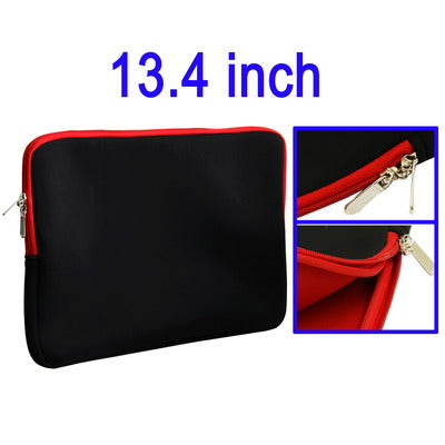 Soft Sleeve Case Zipper Bag with Red color for 13.4 inch Laptop