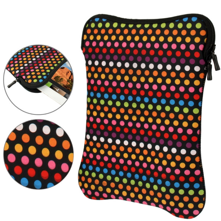 Colored Dot Pattern Thermal Transfer Soft Protective Laptop Zipper Bag for 12 inch Laptop