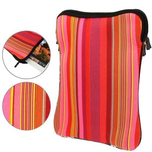 Colored Lines Pattern Thermal Printing Soft Sleeve Case Zipper Bag for 14 inch Laptop