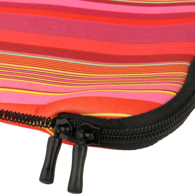 Colored Lines Pattern Thermal Printing Soft Sleeve Case Zipper Bag for 14 inch Laptop