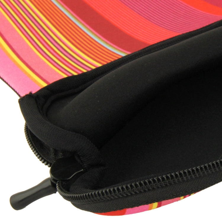 Colored Lines Pattern Thermal Printing Soft Sleeve Case Zipper Bag for 14 inch Laptop