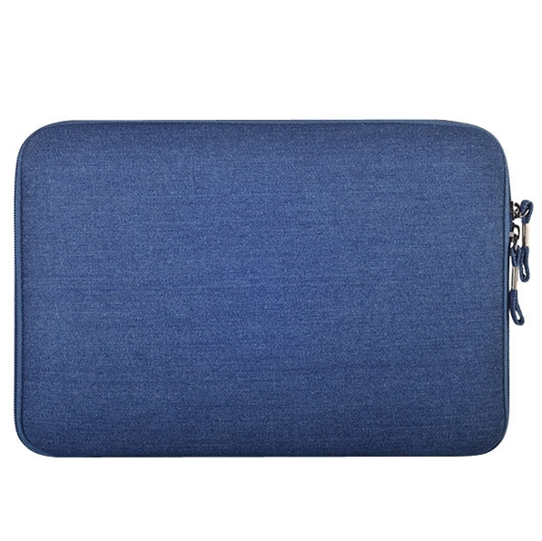 11.6 inch Denim Fashion Zipper Linen Waterproof Sleeve Case Bag for Laptop Notebook, with A Small Bag for Mouse