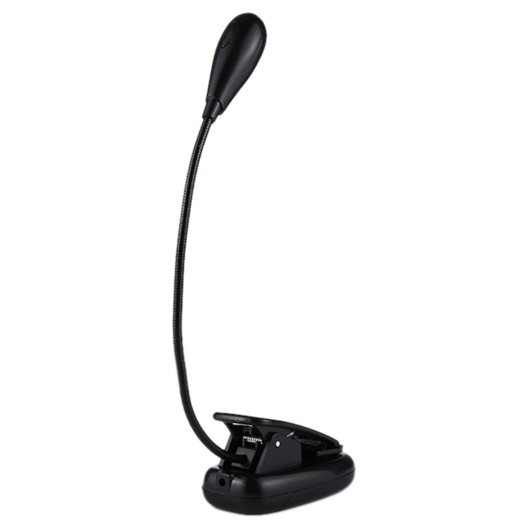 Single Arm LED Book Light, 4 LED, White Light, with Clip & Switch & USB Cable(Black)