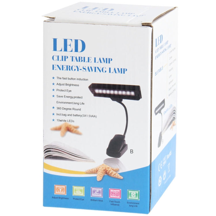 Snake Tube Clip Table Lamp , White Light, 10 LEDs, Energy-saving Lamp(Blue)