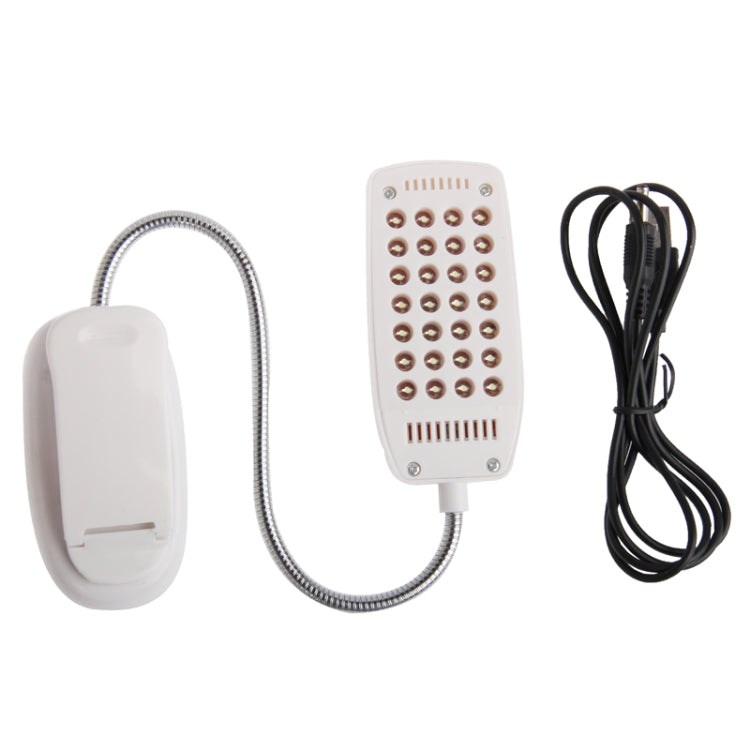 YHX-180 Computer Light Book Light, 28 LED, White Light, Snake Tube Clip, DC 4.5V