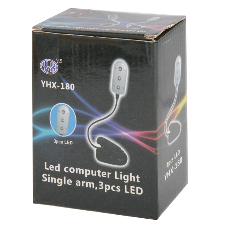 YHX-180 Computer Light Book Light, 28 LED, White Light, Snake Tube Clip, DC 4.5V