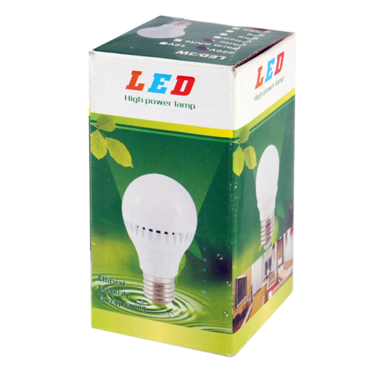 E27 3W 12 LED Ball Steep Light Bulb, 255LM, White Light, AC 85-265V(White)