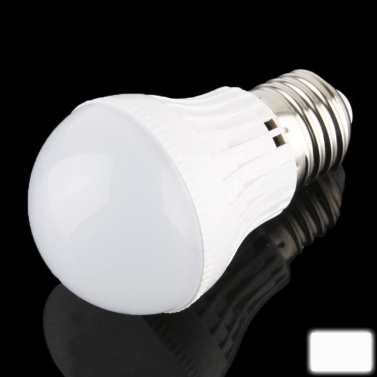 E27 5W 18 LED Ball Steep Light Bulb, 425LM, White Light, AC 85-265V(White)