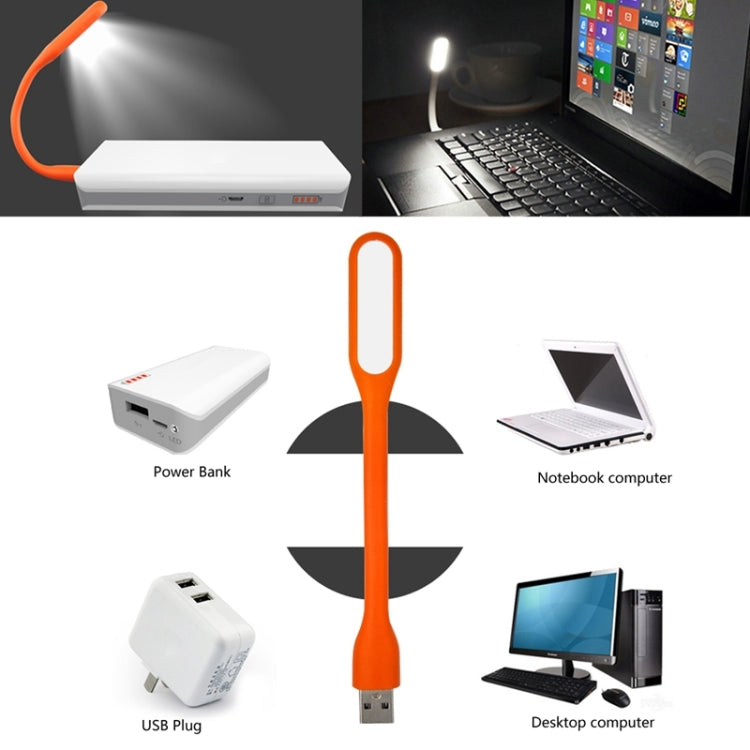 100 PCS Portable Mini USB 6 LED Light, For PC / Laptops / Power Bank, Flexible Arm, Eye-protection Light