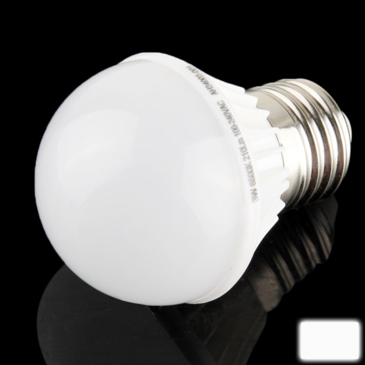 E27 3W White Light Ball Steep Light Bulb, AC 100V-240V(White)