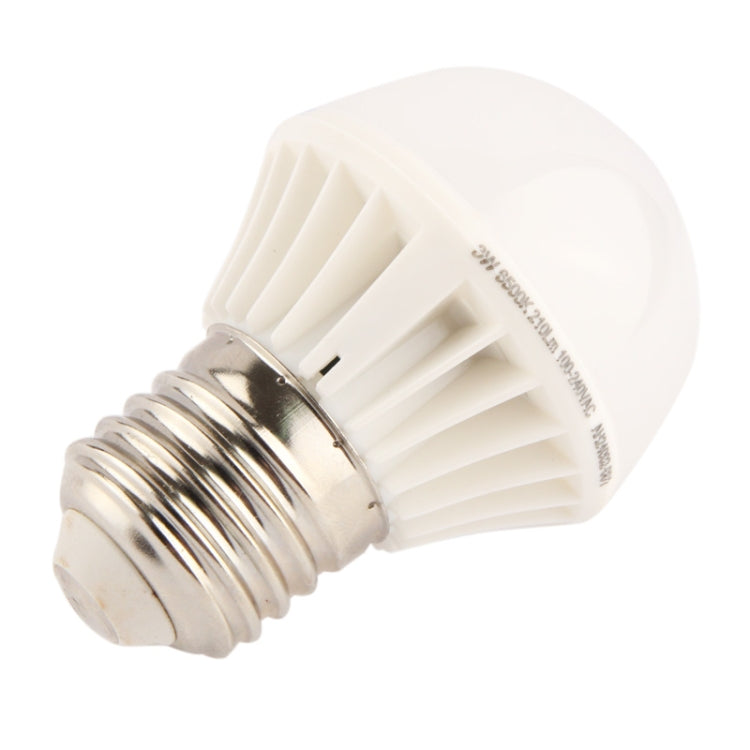 E27 3W White Light Ball Steep Light Bulb, AC 100V-240V(White)