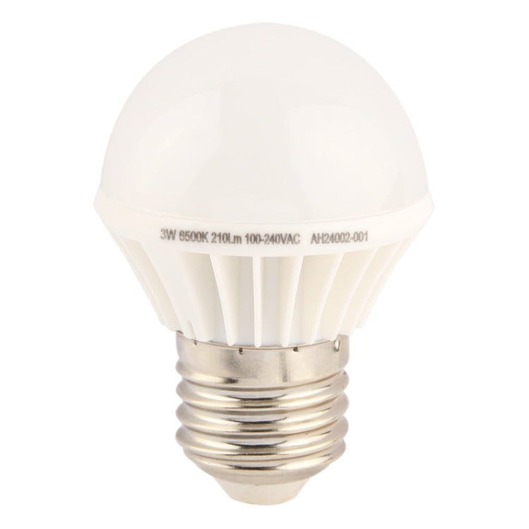 E27 3W White Light Ball Steep Light Bulb, AC 100V-240V(White)