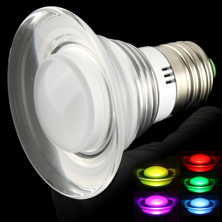 E27 3W Ingot Style  RGB LED Light Bulb, 1-Epileds LED, with 24-Key Remote Controller, AC 85-265V(Silver)