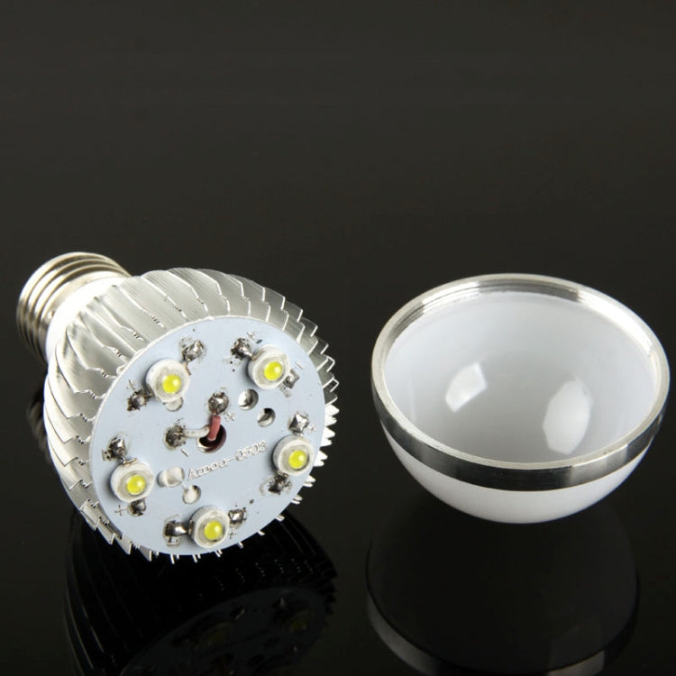 E27 5W LED Ball Steep Light Bulb, 5 LED, 400-450LM, 6000-6500K White Light, AC 85-265V