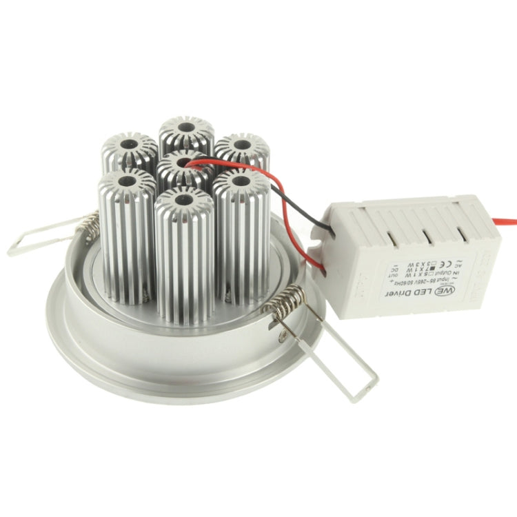 7W Acrylic White LED Locking Ring Light Bulb, Luminous Flux: 560-630LM, AC 85-265V