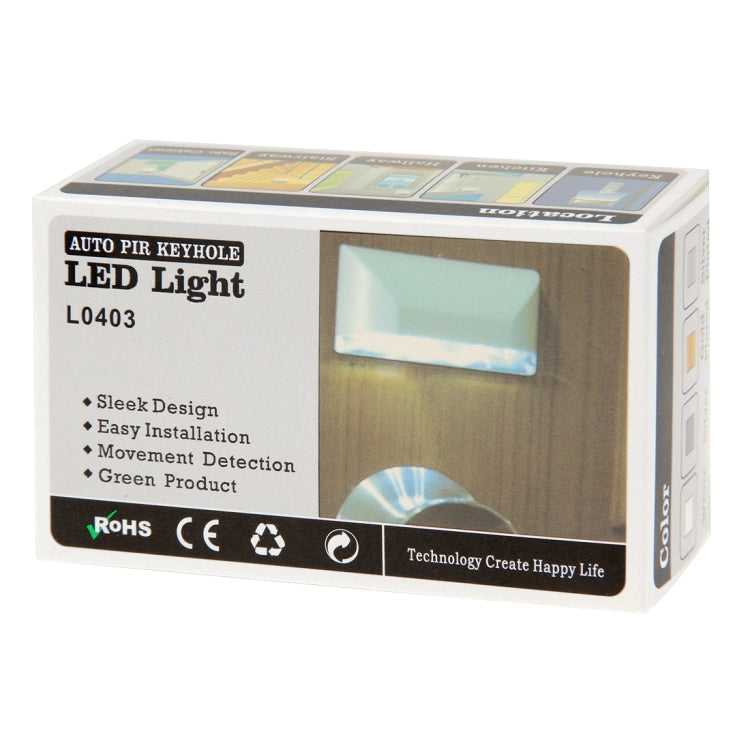 4 LED Auto PIR Keyhole Motion Sensor Detector LED Light Lamp(Silver)