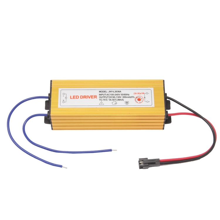 LED Driver with 2Pin JST Connector Cable for (30-36) x 1W LED Floodlight Lamp, Input Voltage: AC 100-240V, Model: JNY-L3036A