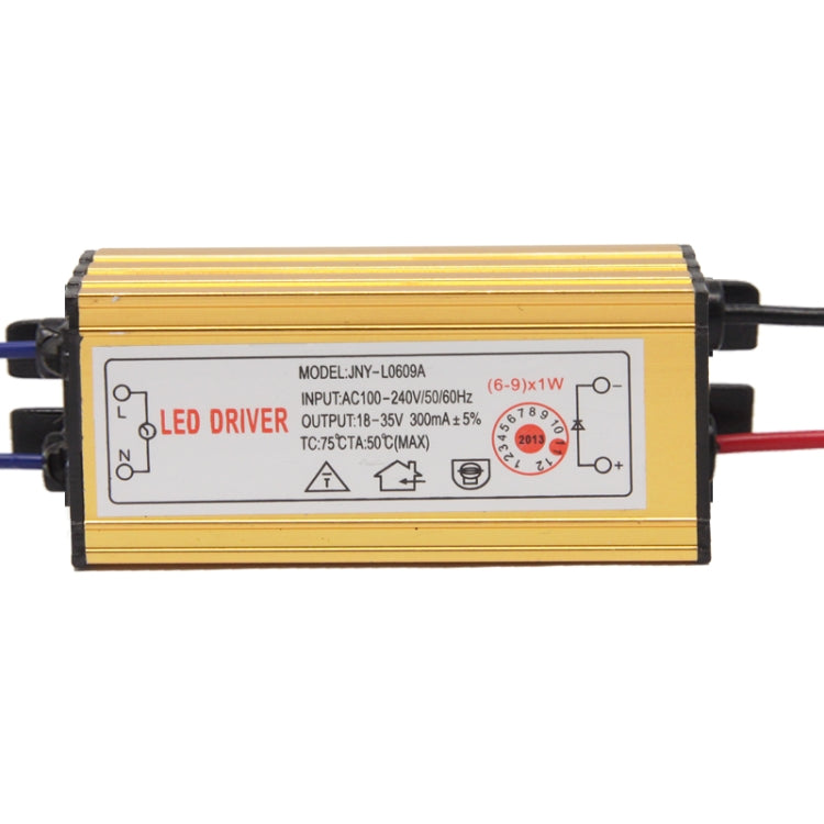 LED Driver with 2Pin JST Connector Cable for (6-9) x 1W LED Floodlight Lamp, Input Voltage: AC 100-240V, Model: JNY-L0609A