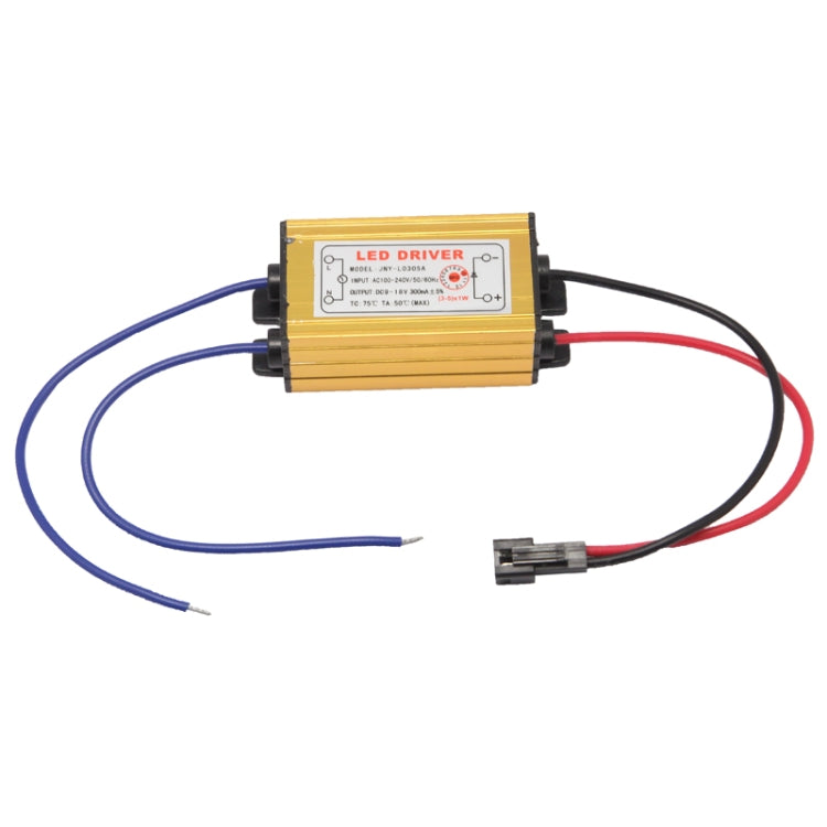 LED Driver with 2Pin JST Connector Cable for (3-5) x 1W LED Floodlight Lamp, Input Voltage: AC 100-240V, Model: JNY-L0305A
