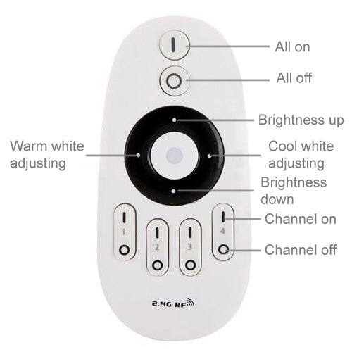 2.4G RF Remote Control, Adjustable E27 LED Bulb Lights Lamps Color Temperature Brightness (using in S-LED-0229)