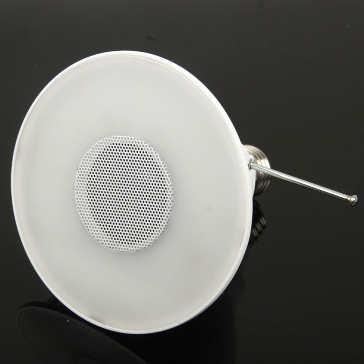 E27 6W New Design Speaker White LED Bulb Speaker with Remote Control, Support LED Light / USB / TF Card / FM Radio (Sk#48)