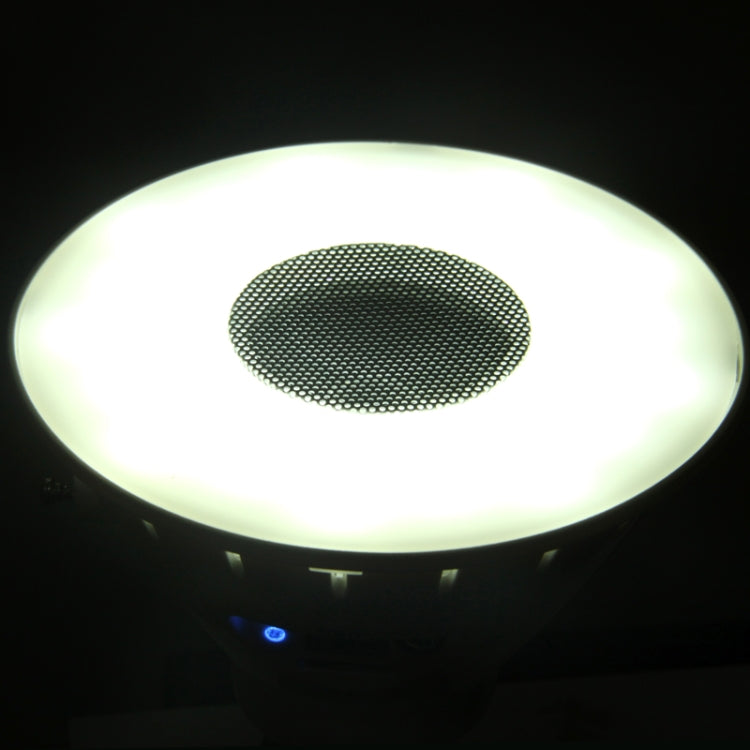 E27 6W New Design Speaker White LED Bulb Speaker with Remote Control, Support LED Light / USB / TF Card / FM Radio (Sk#48)