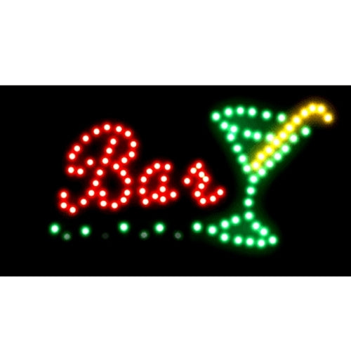 Bar Electronic LED Flashing Sign, AC 110V, US Plug, Size: 50cm x 25cm x 3cm