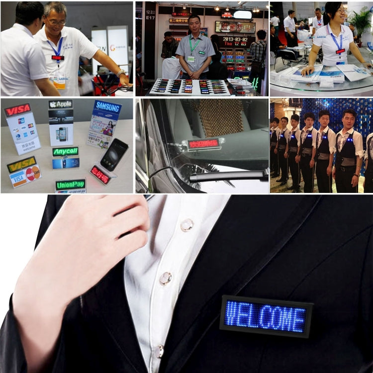 Rectangle LED Electronic Name Badge Mini LED Display, Size: 7.5 x 3 x 0.8 cm
