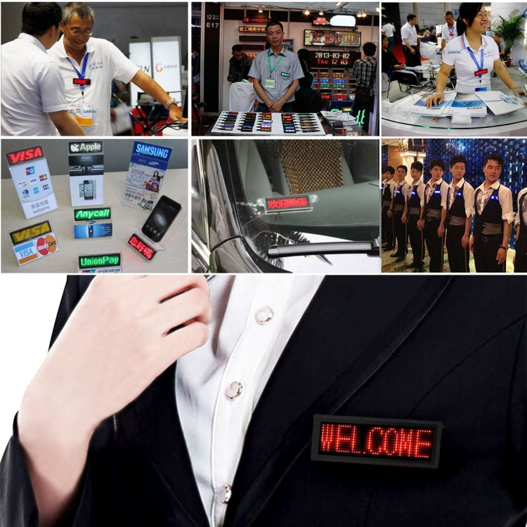 Rectangle LED Electronic Name Badge Mini LED Display, Size: 7.5 x 3 x 0.8 cm