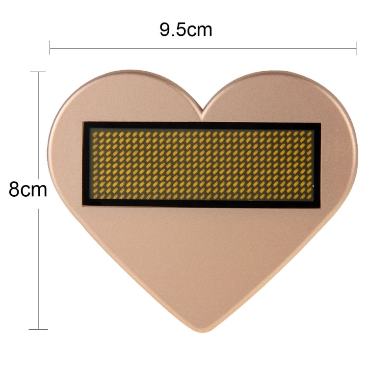 Heart-shaped LED Electronic Name Badge Mini LED Display, Size: 9.5 x 7.0 x 0.8 cm, EU Plug(Yellow)