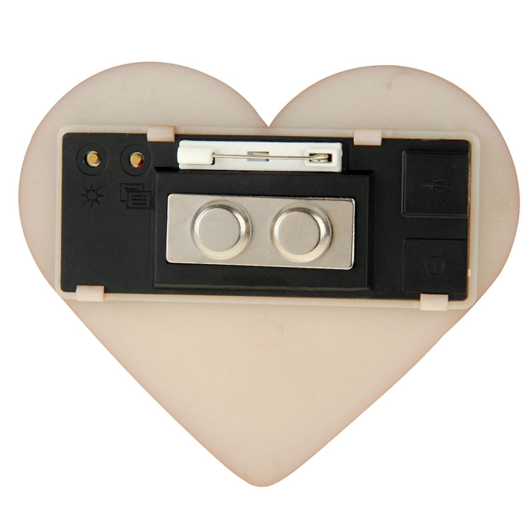 Heart-shaped LED Electronic Name Badge Mini LED Display, Size: 9.5 x 7.0 x 0.8 cm, EU Plug(Yellow)